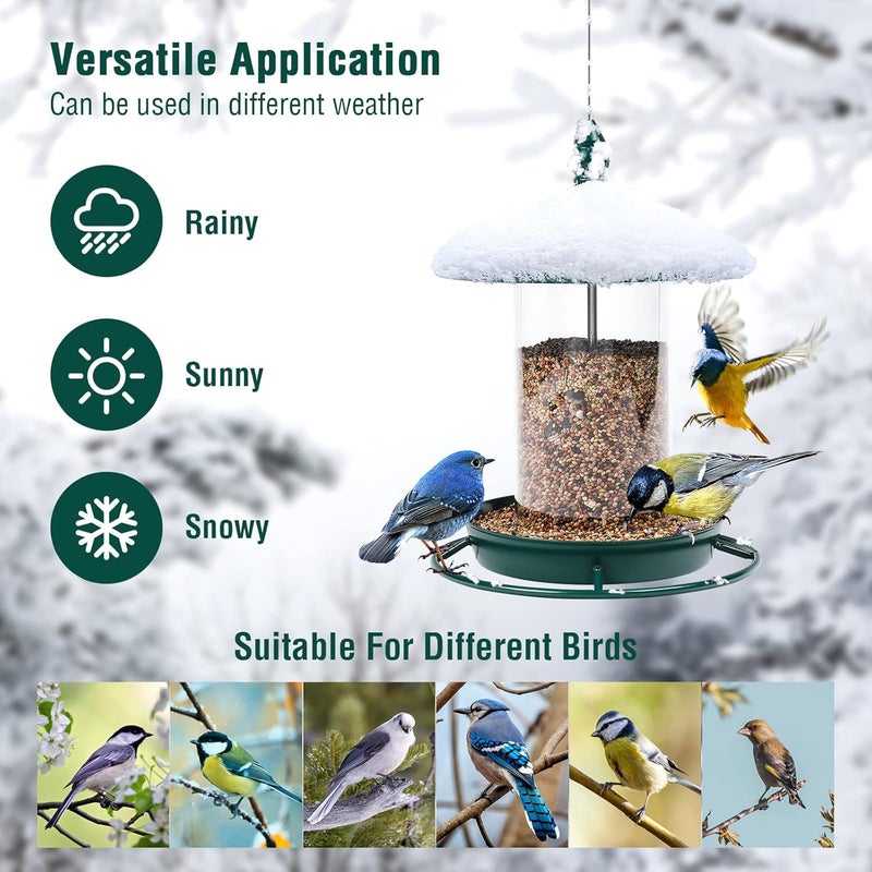 Youvip Pack of 2 Bird Feeder for Outdoor Hanging. Green - Image 2